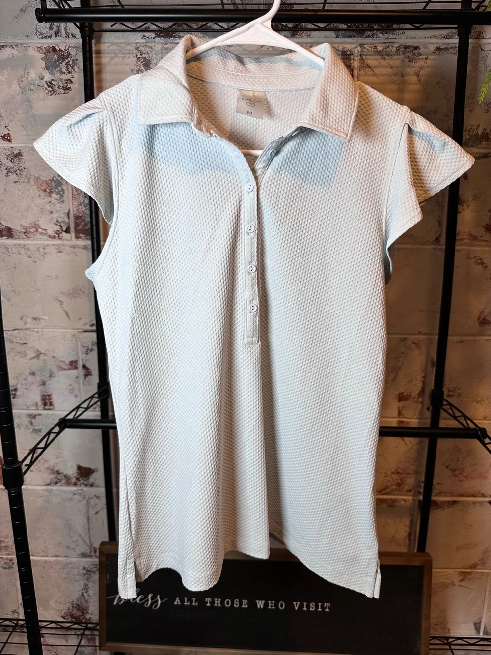 Calia Baby Blue Ribbed Polo Golf Tank - Picture 3 of 11